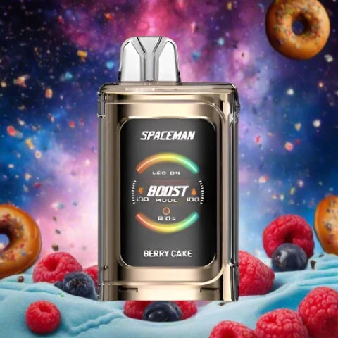 Spaceman Prism 20k Berry Cake disposable vape device with mixed berries and creamy cake flavor