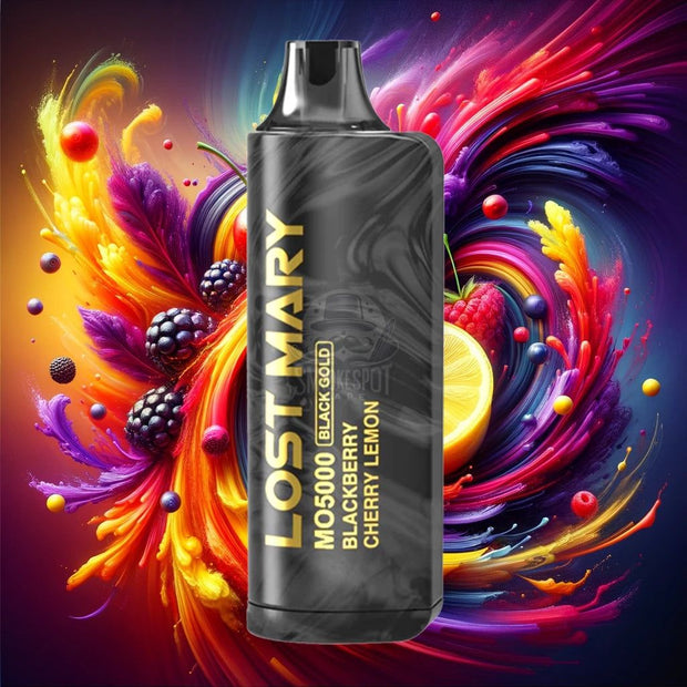 Lost Mary Mo Black Edition Disposable Vape with Blackberry Cherry Lemon flavor