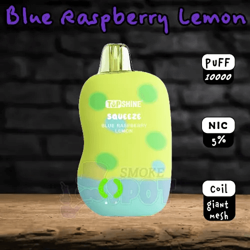 Blue Raspberry Lemon Disposable Vape showcasing 10000 puffs and zesty flavor