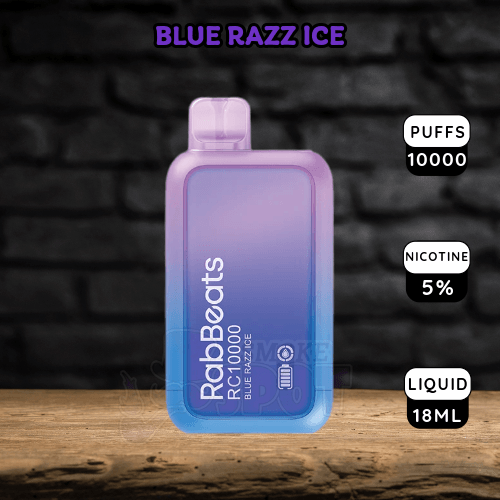 Blue Razz Ice Rabbeats RC10000 Disposable Vape - Blue Raspberry and Menthol Flavor