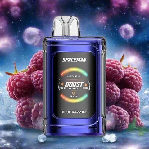 Blue Razz Tang Spaceman Nebula 25k Disposable Vape with blue raspberry flavor