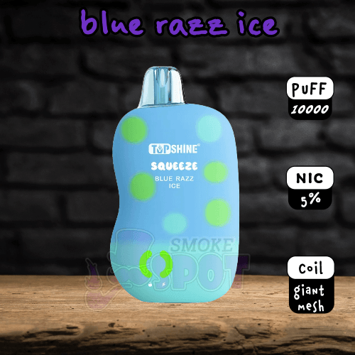 Blue Razz Ice Top Shine Squeeze 10000 Disposable Vape
