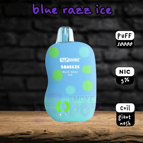 Blue Razz Ice Top Shine Squeeze 10000 - Blue Razz Ice Top Shine Squeeze 10000 - undefined - DISPOSABLE - smokespotvape.com