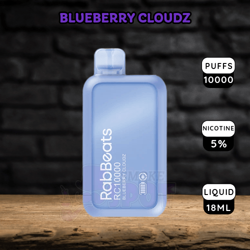 Blueberry Cloudz Rabbeats RC10000 Disposable Vape device with blueberry flavor