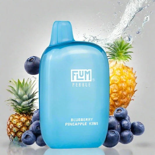 Flum Pebble 6k disposable vape with blueberry pineapple kiwi flavor