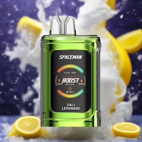 Spaceman Prism 20k Cali Lemonade disposable vape with tangy lemon and sweet lemonade flavor