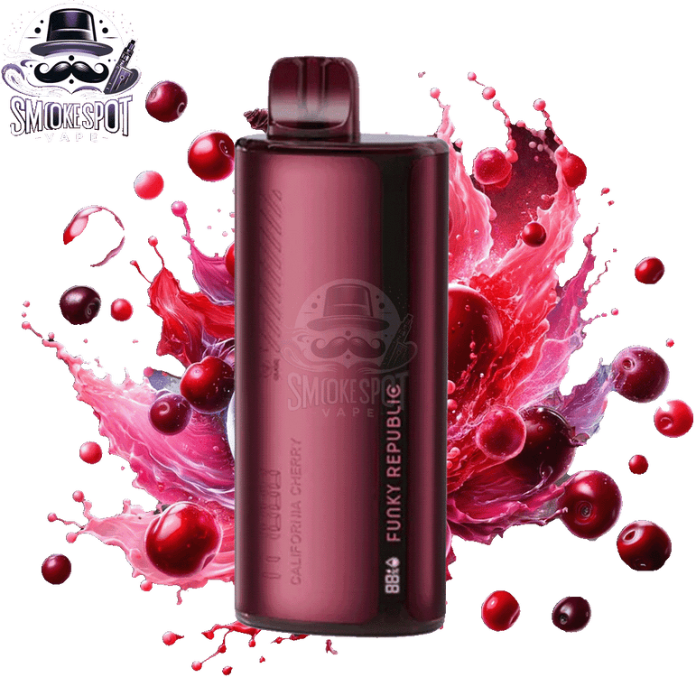 California Cherry Funky Republic TI 7000 Disposable Vape front view