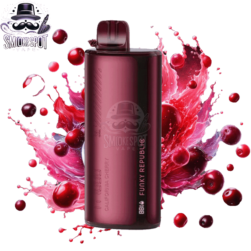 California Cherry Funky Republic TI 7000 Disposable Vape front view