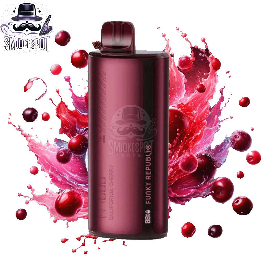 California Cherry Funky Republic TI 7000 Disposable Vape front view