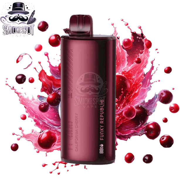 California Cherry Funky Republic TI 7000 Disposable Vape front view