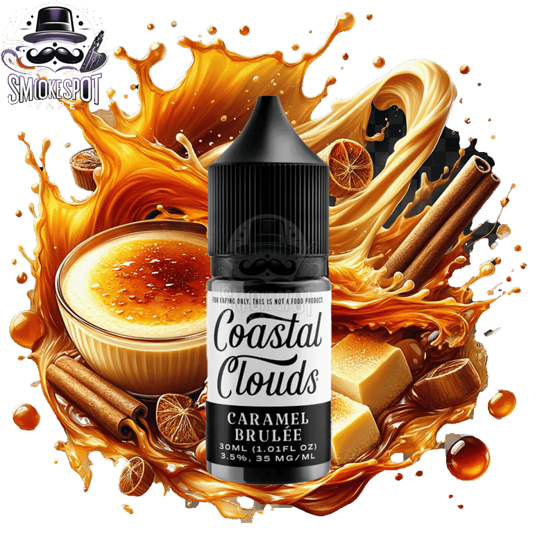 Caramel Brulee E-Juice 35MG bottle with caramel and custard flavor
