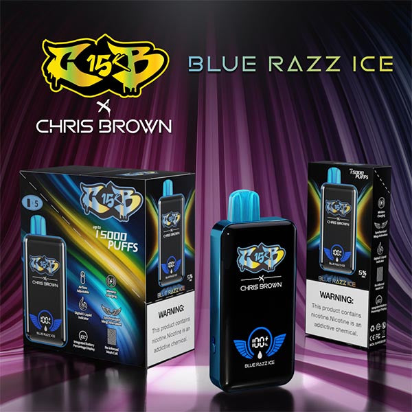 Blue Razz Chris Brown CB15000 Disposable Vape 15,000 puffs