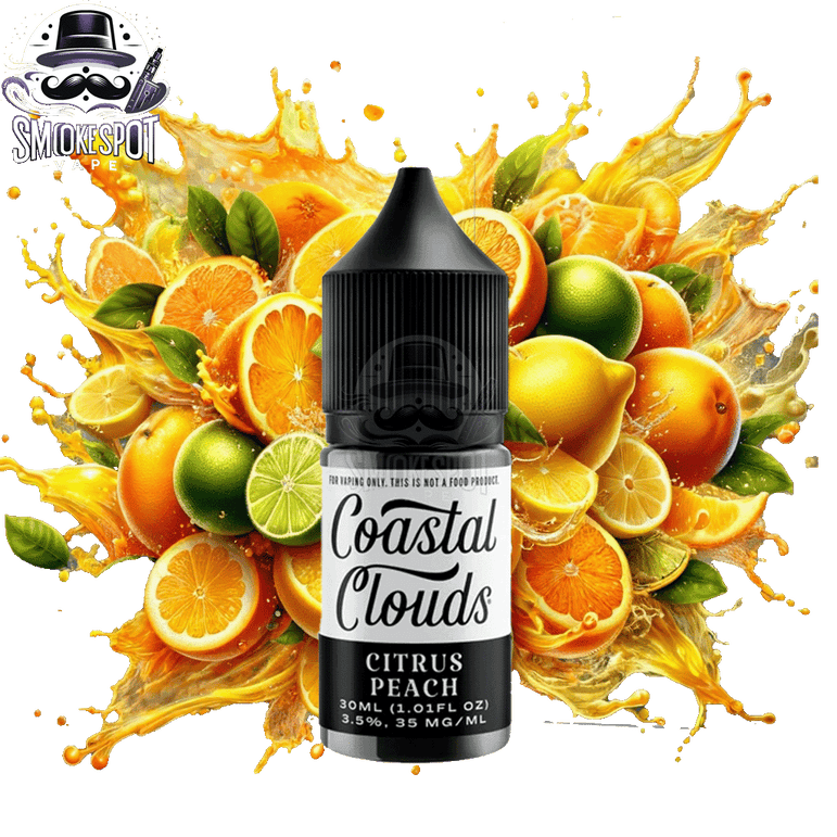 Coastal Clouds Citrus Peach E-Juice Bottle