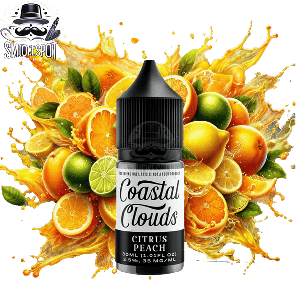 Citrus Peach Coastal Clouds Nicotine Salt E-Juice 30ML bottle