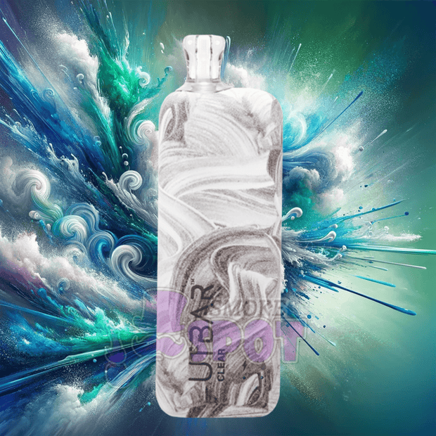 Clear UT Bar 6000 Disposable Vape with rechargeable battery and mesh coil technology.
