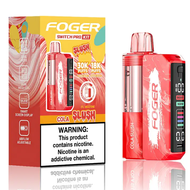 Foger Switch Pro Kit 30k Cola Slush disposable vape with 30,000 puffs and rechargeable battery