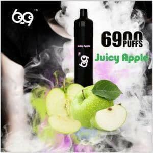 Image of the COOL 69 6900 PUFFS disposable vape in Juicy Apple flavor