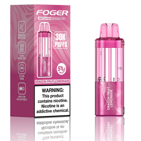 Foger Switch Pod Refill 30K Dragon Fruit Lemonade flavor with tropical vape pod image