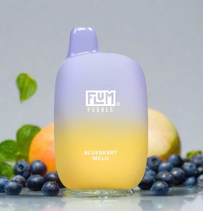 Flum Pebble 6k Blueberry Melo Disposable Vape with blue and mint design