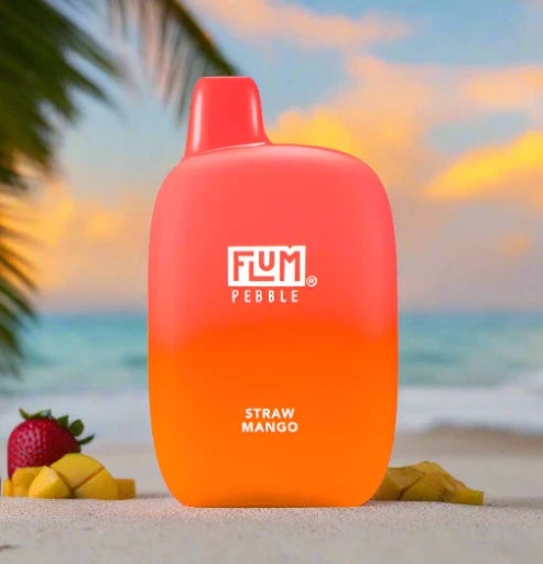 Flum Pebble 6k Straw Mango Disposable Vape with Rechargeable Battery