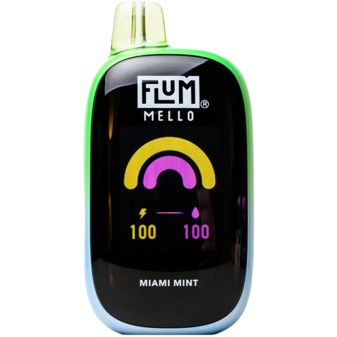 Miami Mint Flum Mello 20K disposable vape with 20,000 puffs and refreshing mint flavor