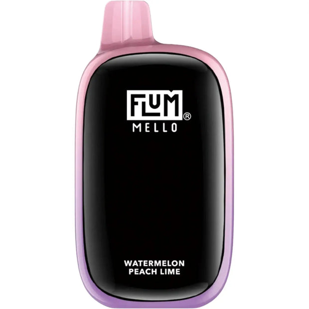 Flum Mello 20k disposable vape with watermelon, peach, and lime flavors