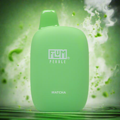 Flum Pebble 6k Matcha disposable vape device with 6000 puffs and matcha flavor
