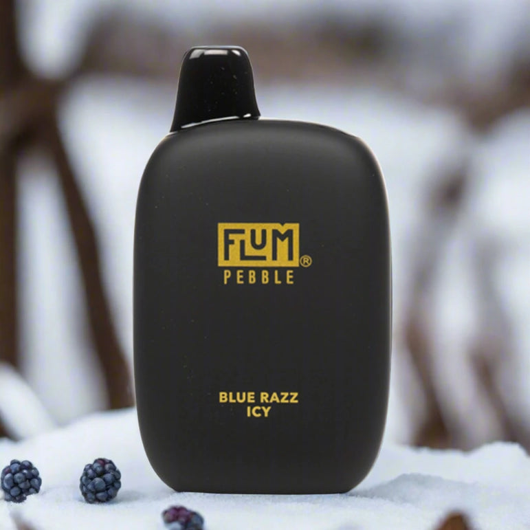 Flum Pebble 6k Blue Razz Icy disposable vape with blue raspberry and menthol flavor
