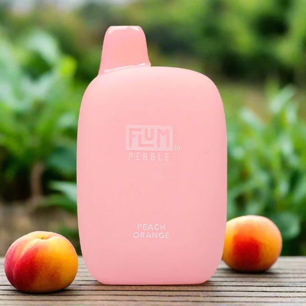 Flum Pebble 6k disposable vape in Peach Orange flavor