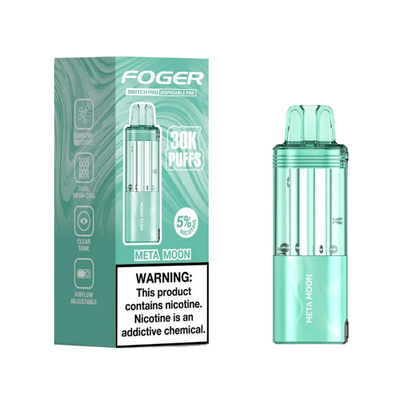 Foger Switch Pod Refill 30K Meta Moon with cosmic-inspired vape flavor and leak-resistant magnetic design