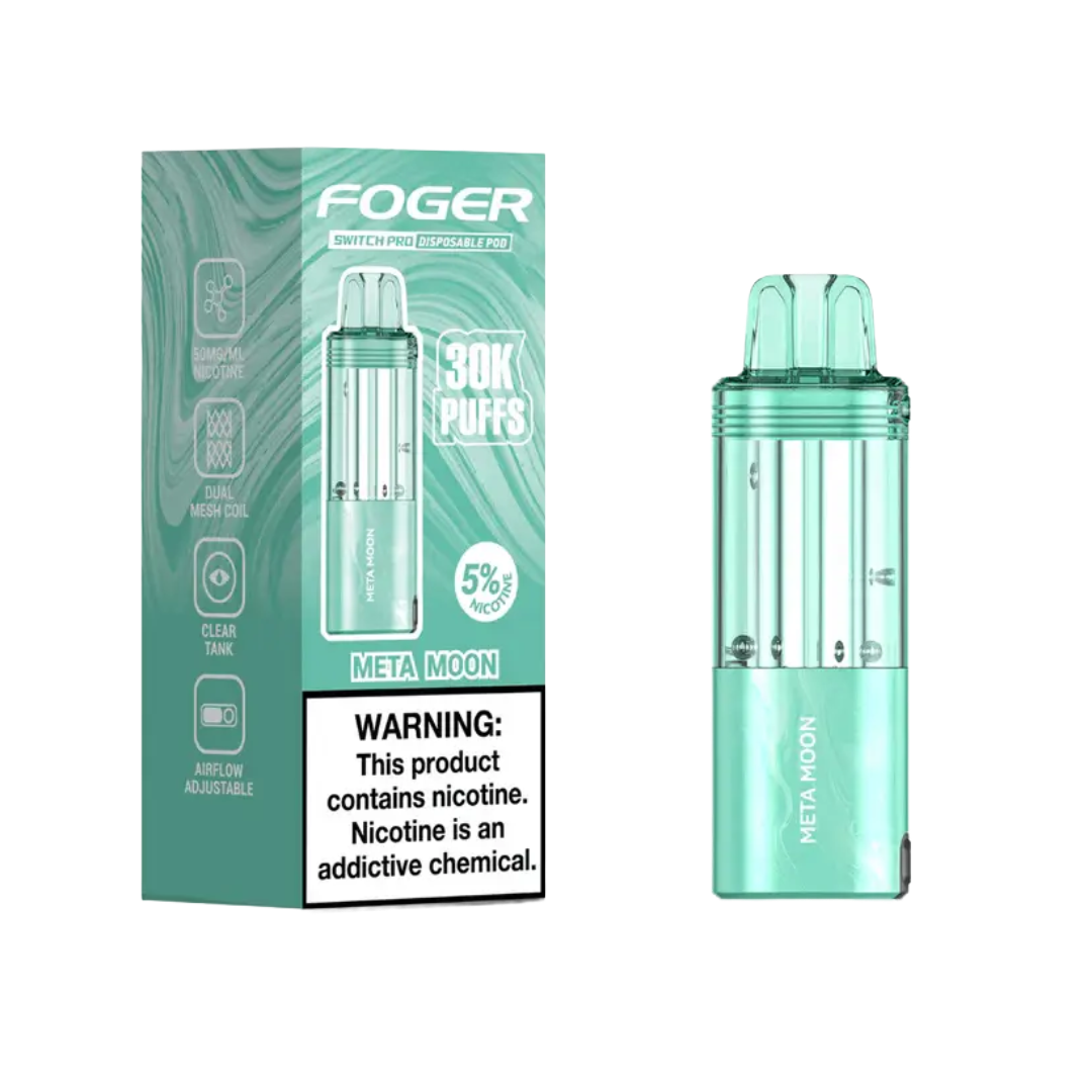 Foger Switch Pod Refill 30K Meta Moon with cosmic-inspired vape flavor and leak-resistant magnetic design