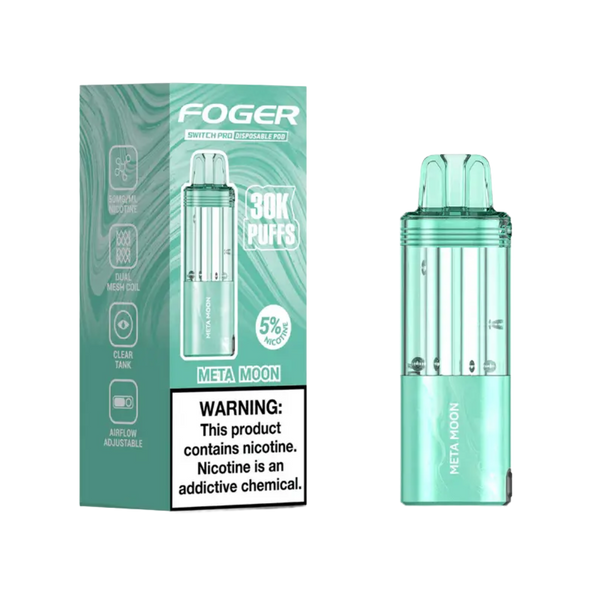 Foger Switch Pod Refill 30K Meta Moon with cosmic-inspired vape flavor and leak-resistant magnetic design