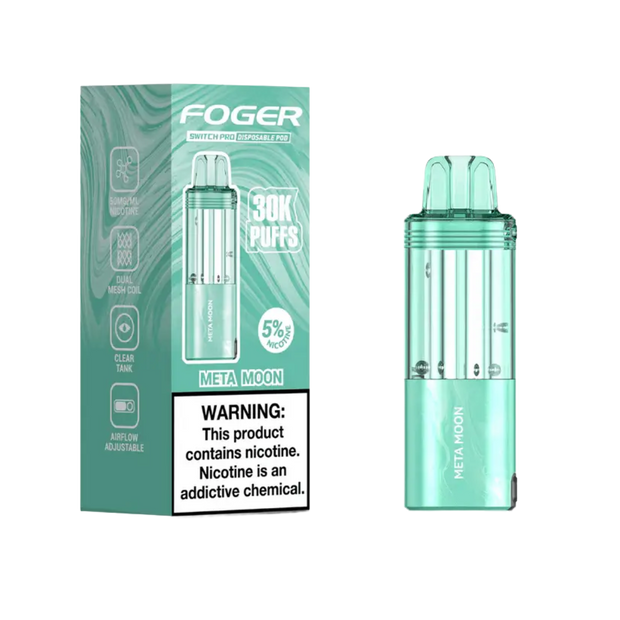 Foger Switch Pod Refill 30K Meta Moon with cosmic-inspired vape flavor and leak-resistant magnetic design