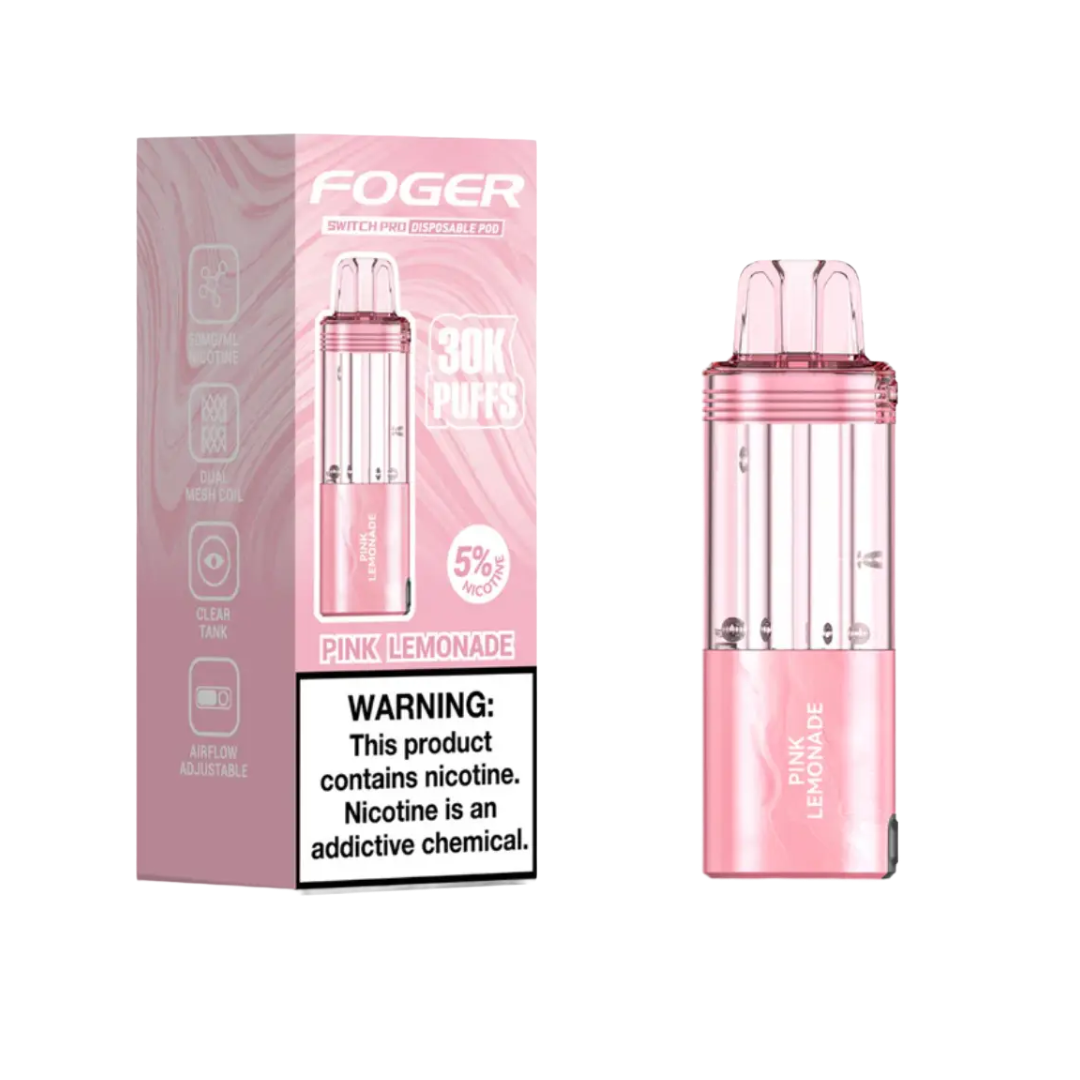Foger Switch Pod Refill 30K Pink Lemonade flavor vape pod with mesh coil technology