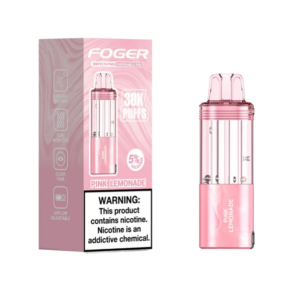 Foger Switch Pod Refill 30K Pink Lemonade flavor vape pod with mesh coil technology