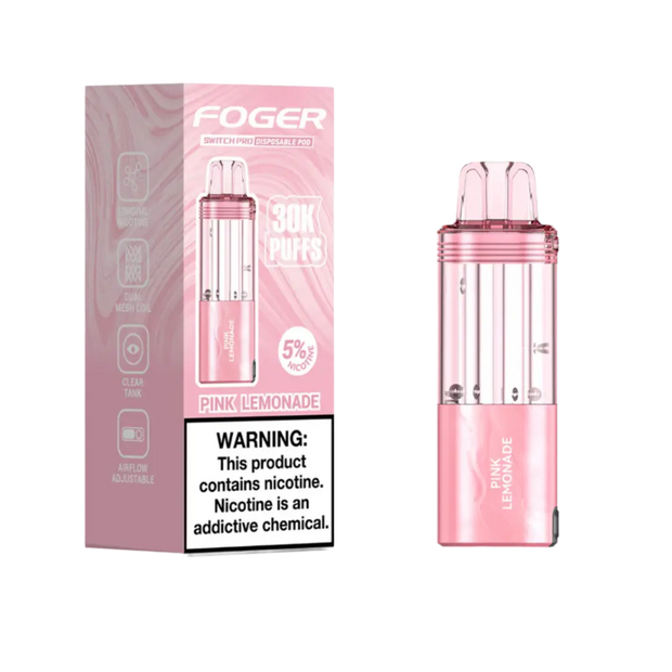 Foger Switch Pod Refill 30K Pink Lemonade flavor vape pod with mesh coil technology