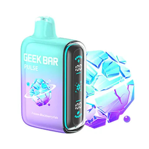 Geek Bar Pulse 15K Disposable Vape Frozen Blackberry Fab flavor front view