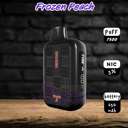 Frozen Peach Tyson Round 2 7500 Disposable Vape with Icy Peach Flavor and 7500 Puffs