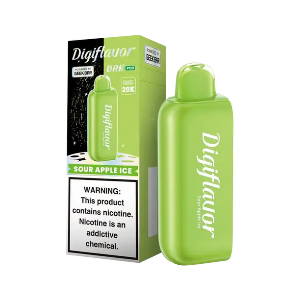 Digiflavor BRK 20k POD Sour Apple Ice Disposable Vape, 20,000 puffs, Geek Bar Skyview