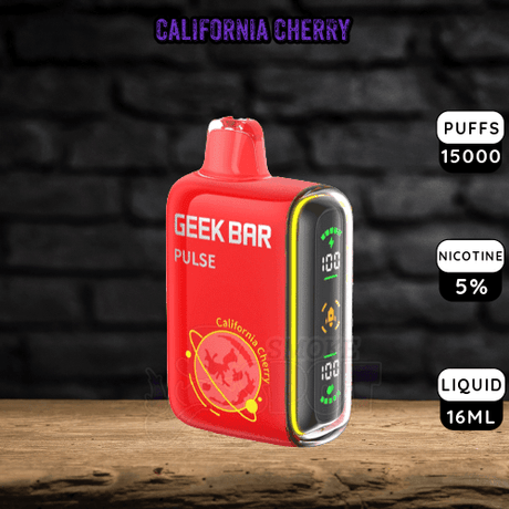 Geek Bar Pulse 15000 Puffs - California Cherry - Geek Bar Pulse 15000 Puffs - California Cherry - undefined - Tobacco - smokespotvape.com