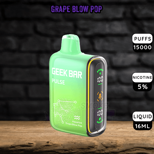 Geek Bar Pulse 15000 Puffs - Grape Blow Pop - Geek Bar Pulse 15000 Puffs - Grape Blow Pop - undefined - Tobacco - smokespotvape.com