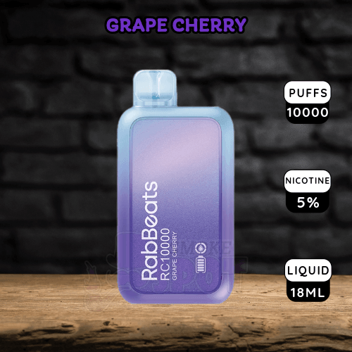 Rabbeats RC10000 Disposable Vape in Grape Cherry Flavor with 10000 Puffs and Rechargeable Battery