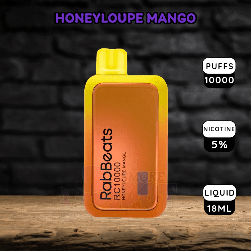HoneyLoupe Mango Rabbeats RC10000 Disposable Vape with 10000 Puffs and Rechargeable Battery