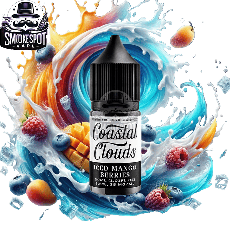 Iced Mango Berries 50MG Coastal Clouds 30ML Salt Nicotine E-Juice Bottle