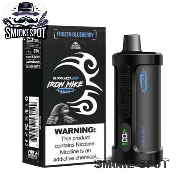 Frozen Blueberry Iron Mike Tyson 15000 Disposable Vape front view