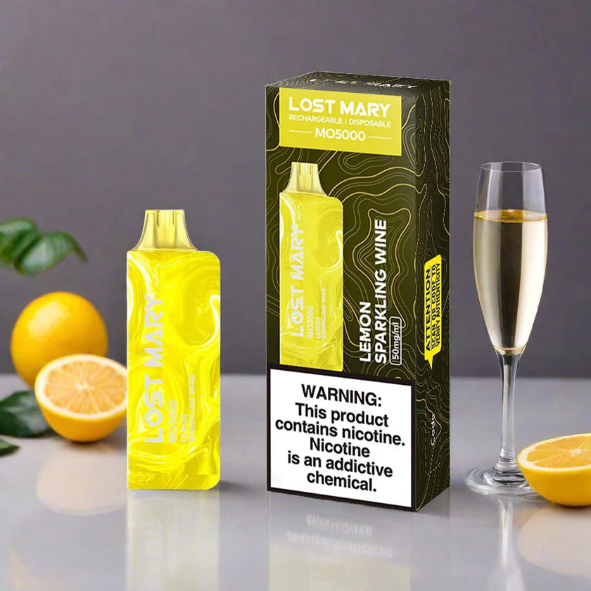 Lemon Sparkling Wine Lost Mary MO5000 disposable vape device with 5000 puffs