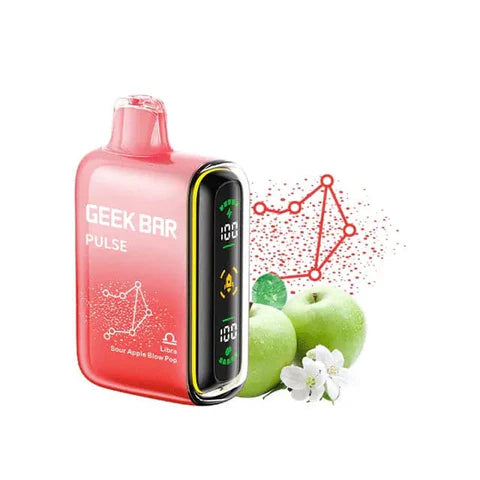 Geek Bar Pulse 15K Disposable Vape in Sour Apple Blow Pop Flavor