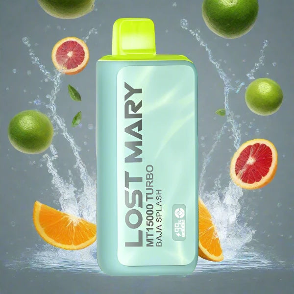 Baja Splash Lost Mary MT 15000 Turbo Disposable Vape with tropical design