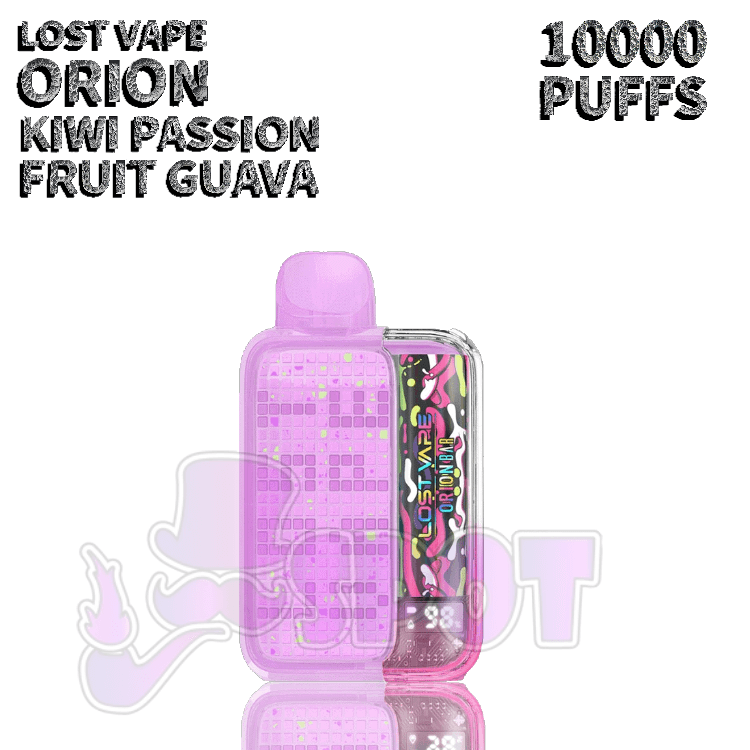 Lost Vape Orion Bar 10000 vape device showing smart display and adjustable airflow