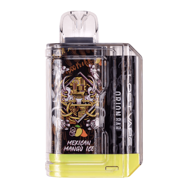 Mexican Mango Ice Orion Bar Lost Vape 7.5K Disposable Vape with tropical mango and icy menthol flavor